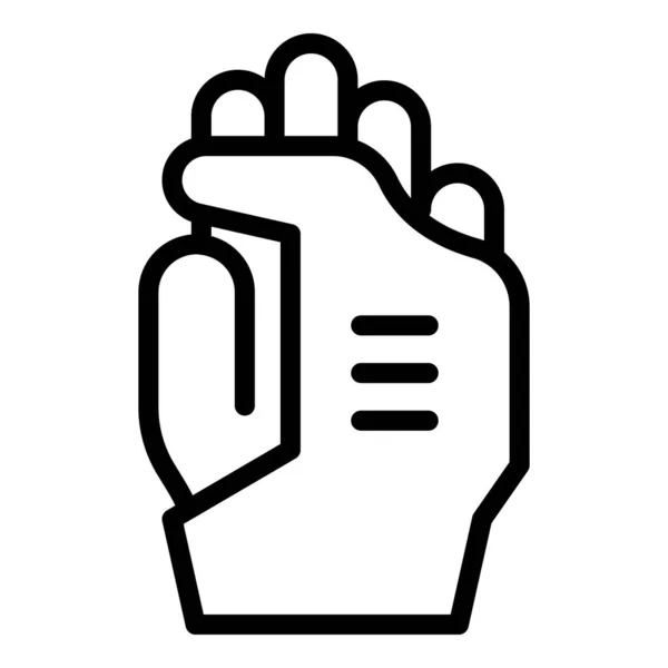 Специальный Вектор Контура Значка Спортивной Перчатки Рука Коробки Защита Зимой — стоковый вектор