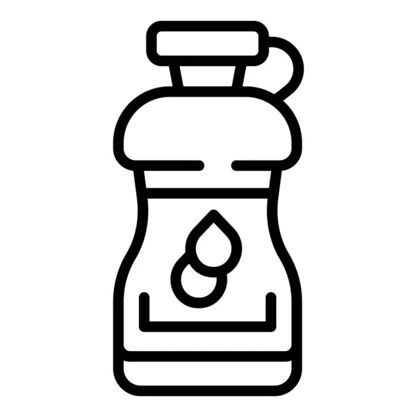 Sport Wasserflasche Symbol Umrissvektor Springseil Fitnesstraining — Stockvektor