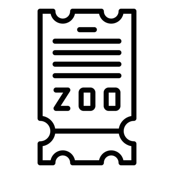 Zoo卡图标矢量轮廓 动物电影 活动节目 — 图库矢量图片