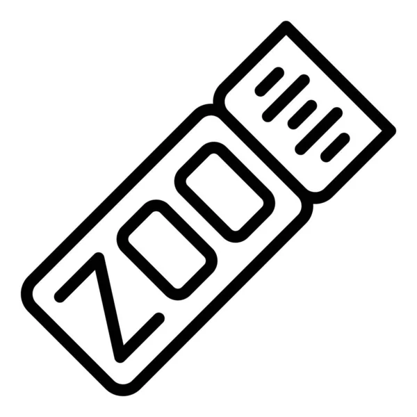 Zoo Ticket Icon Outline Vector Animal Pass Token Event — Stock Vector