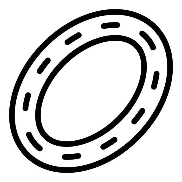 Ovaler Umrissvektor Mit Rennbahnsymbolen Startschaltung Autostraße — Stockvektor