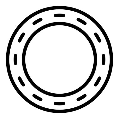 Circle racetrack icon outline vector. Top view. Start finish clipart