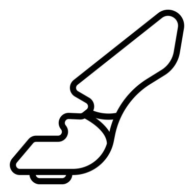 Yarış pisti ikonu ana hat vektörü. Devreyi başlat Araba yolu