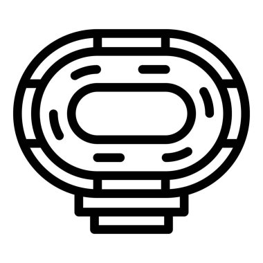 Üst görünüm hipodrom ikon ana hatları vektörü. Yarış sporu. Hızlı koş.