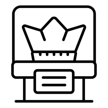 Müze taç ikonu ana hat vektörü. Kabul edilmedi. Eski tarih