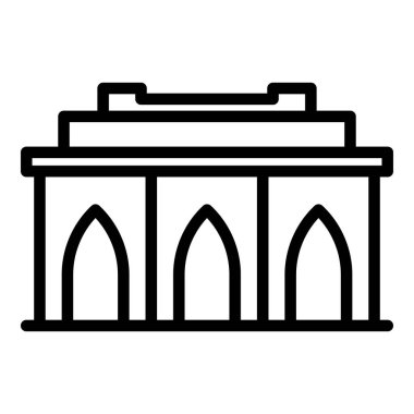 Mimarlık binası ikon ana hatları vektörü. Kültür seyahati. Harika kültür.