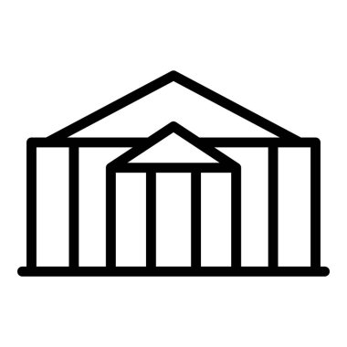 Kültür merkezi ikon ana hatları vektörü. Şehir simgesi. Seyahat kulesi