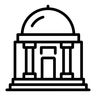 Colosseum simgesi ana hat vektörü. Opera binası. Mimari seyahat