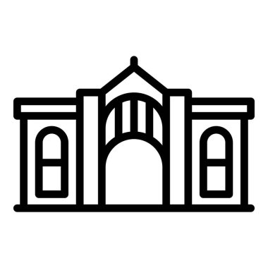 Opera evi ikonu ana hat vektörü. Şehir silüeti. Dünyaca ünlü