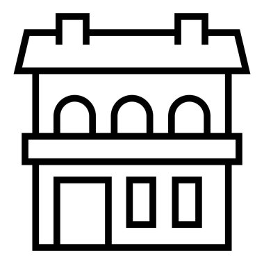 Farklı villa simgesi ana hat vektörü. Ev yapımı. Emlak