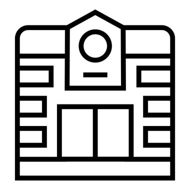 Villa Köyü ikon ana hatları vektörü. Ev yapımı. Emlak