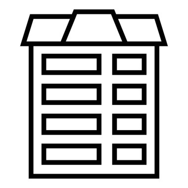 Villa simgesi giriş çizgisi vektörü. Modern ev. Emlak