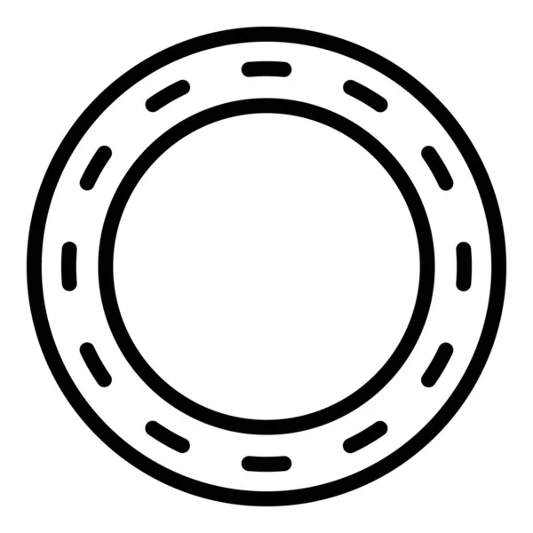 Circle Racetrack Icon Outline Vector Top View Start Finish — Stock Vector