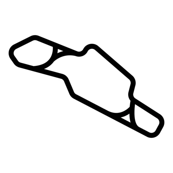 Formula Race Track Icon Outline Vector Start Circuit Top Road — Stock Vector