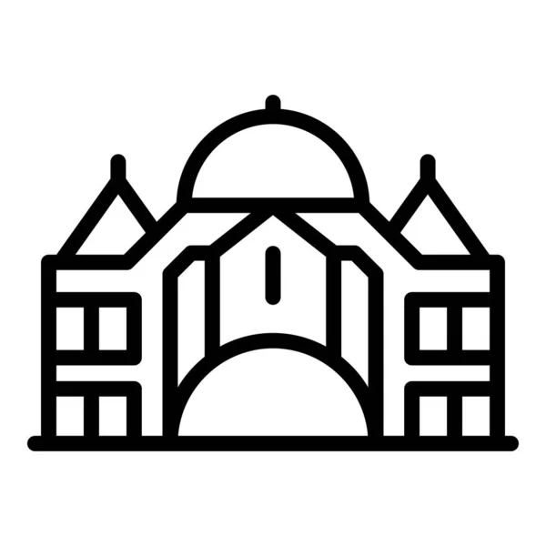Historia Tempel Ikon Kontur Vektor Operahuset Världslandmärke — Stock vektor