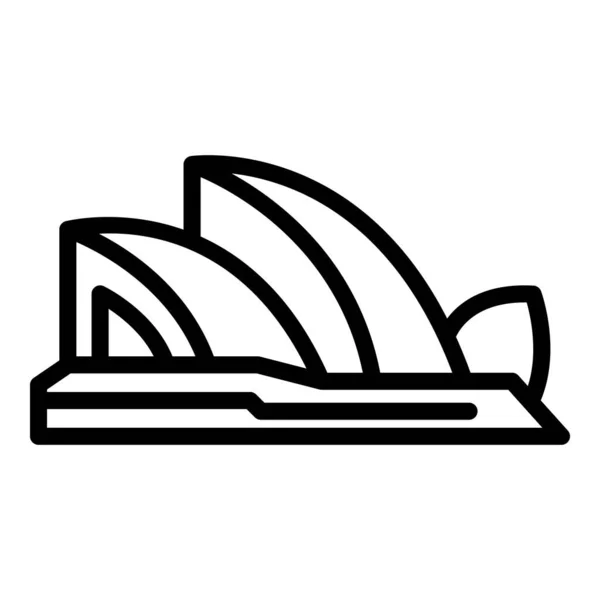 Sídney Ópera Icono Contorno Vector Ciudad Australia Monumento Mundial — Vector de stock