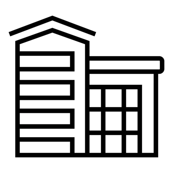 Villa Style Icon Outline Vector Modern House Home Building — Stock Vector