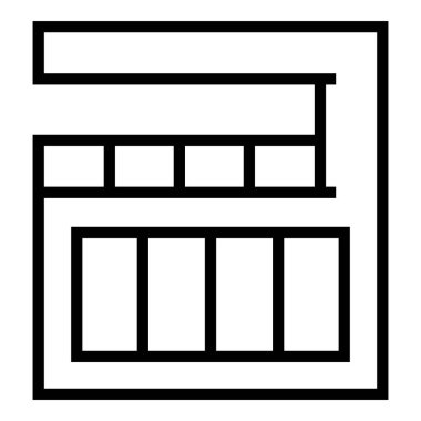 Köşk ikonu ana hatları vektörü. Ev yapımı. Modern ev