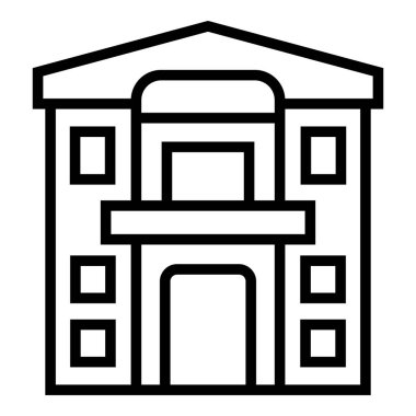 Köşk ikonu ana hatları vektörü. Ev kulübesi. Emlak