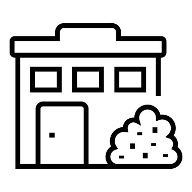 Bahçe köşkü ikonu ana hat vektörü. Modern ev. Emlak