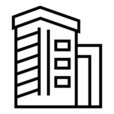 Kasaba villa ikonu ana hatları vektörü. Ev kulübesi. Emlak