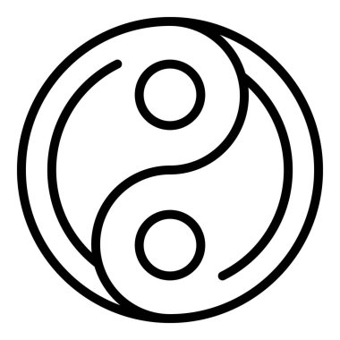 Yin-yang simgesi ana hat vektörü. Asya seyahati Ulusal harita