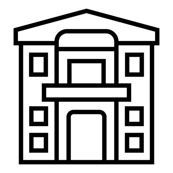 Vecteur Contour Icône Manoir Maison Campagne Immobilier — Image vectorielle