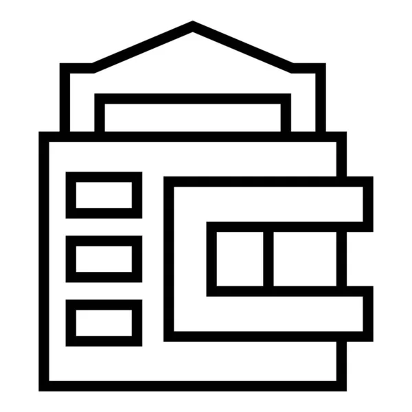 Loft Villa Icon Outline Vektor Modernes Haus Eigenes Ferienhaus — Stockvektor