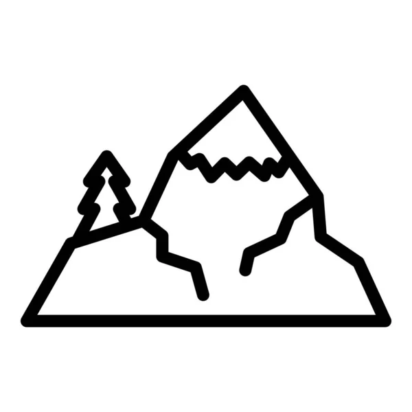 Alaska Montagna Icona Contorno Vettore Ghiacciaio Artico Ghiaccio Usa — Vettoriale Stock