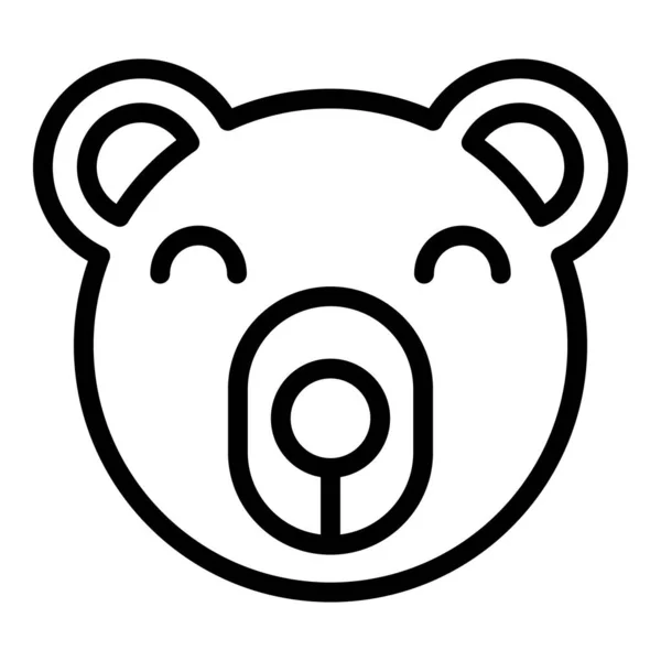 Aljaška Medvěd Tvář Obrys Vektor Americký Sníh Znak Zvíře — Stockový vektor
