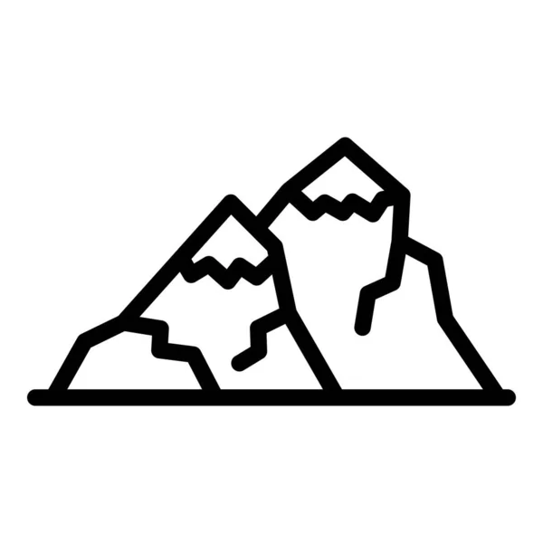 Ícone Montanha Alasca Contorno Vetor Inverno Glaciar Emblema Neve —  Vetores de Stock