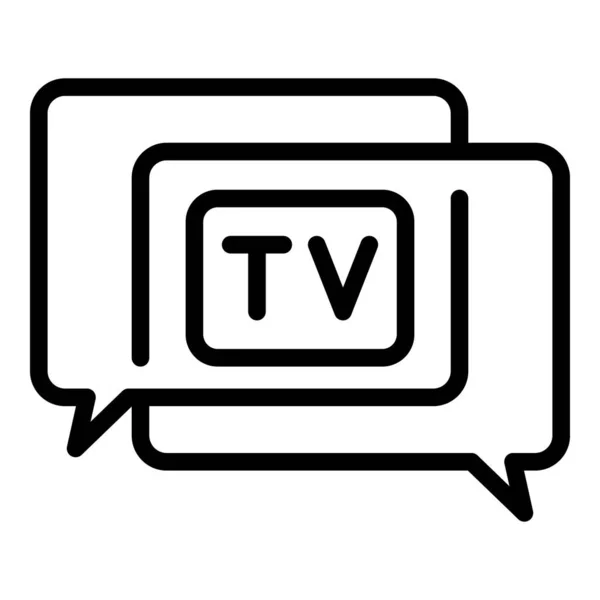 Icono Chat Contorno Vector Estudio Medios Reportero Show — Vector de stock