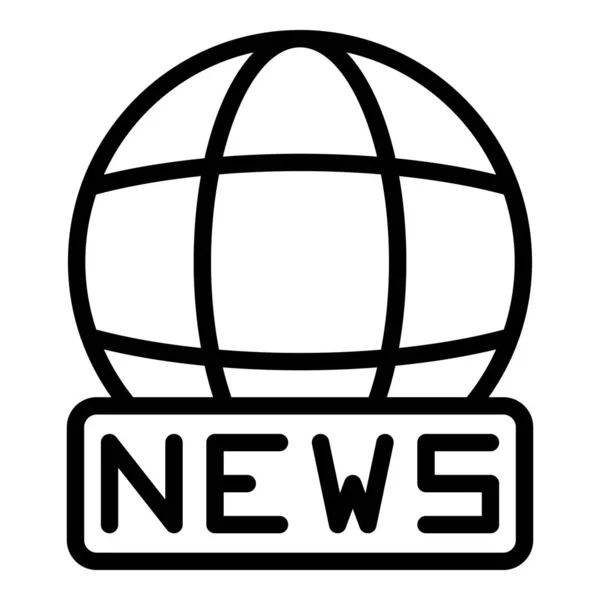 Ícone Global Notícias Vetor Esboço Estúdio Mídia Câmera Vivo — Vetor de Stock