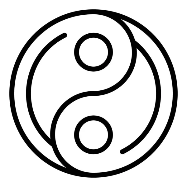 Yin Yang Symbolumrissvektor Asienreisen Nationale Karte — Stockvektor