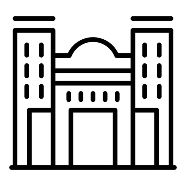 Temple Asiatique Icône Contour Vecteur Bâtiment Municipal Voyages Nationaux — Image vectorielle