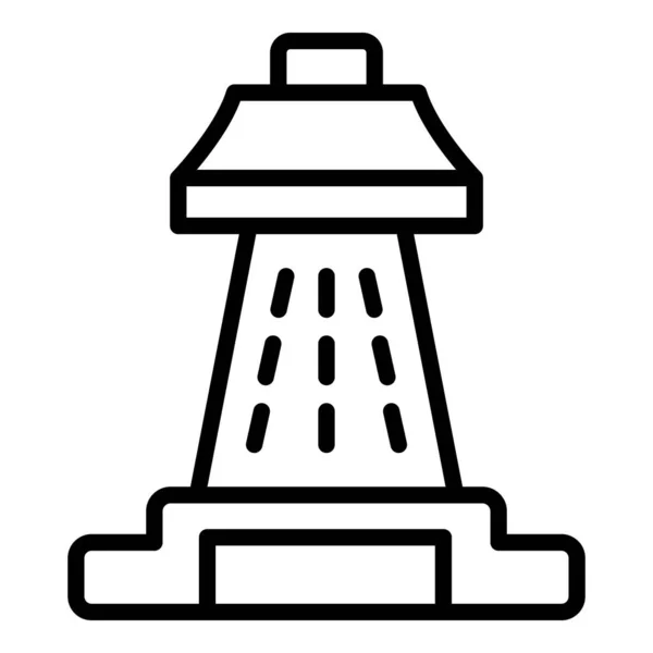 Estátua Singapura Ícone Contorno Vetor Viagem Cidade Museu Torre — Vetor de Stock
