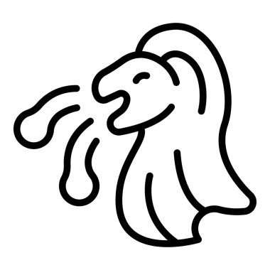 Singapur aslan ikonu ana hat vektörü. Asya Oteli. Yerel tapınak