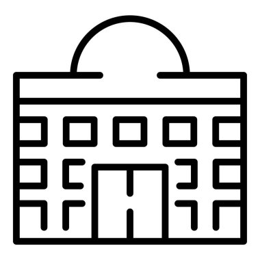 Şehir binası ikon ana hatları vektörü. Slovakya haritası. Tarih turizmi