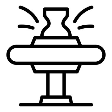 Vazo çömlek ikonu ana hatları vektörü. Atölye dersi. Eğitim yapmak