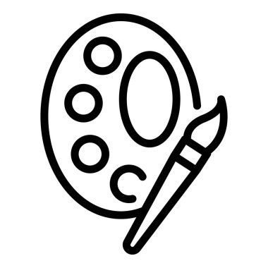 Boya ekipmanı simgesi ana hat vektörünü göster. Sanat dersi. Seramik Atölyesi