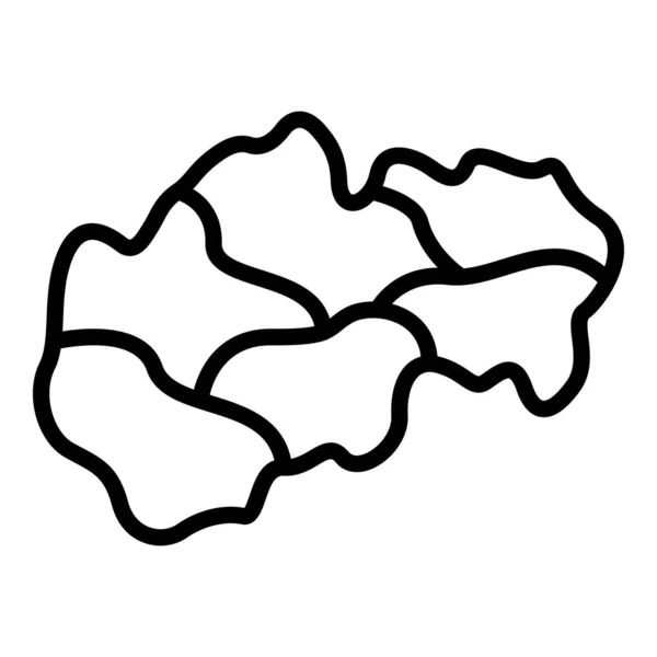Slovakya Ülke Ikonu Ana Hatları Vektörü Bayrak Haritası Kale Çizimi — Stok Vektör
