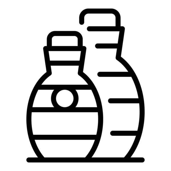 Vase Pots Icône Contour Vecteur Cours Céramique Faire École — Image vectorielle