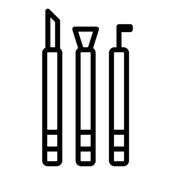 Töpferwerkzeuge Icon Outline Vektor Bildungstopf Keramikklasse — Stockvektor