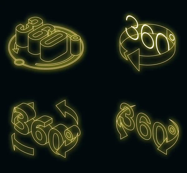 360 Degrees Icons Set Isometric Set 360 Degrees Vector Icons — Stock Vector