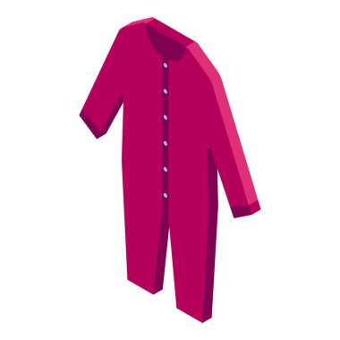 Bebek kostüm ikonu izometrik vektörü. Güzel kıyafet. Çocuk karakter