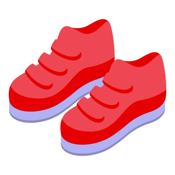 Piros Divat Cipő Ikon Izometrikus Vektor Aranyos Ruha Cipők Csoport — Stock Vector