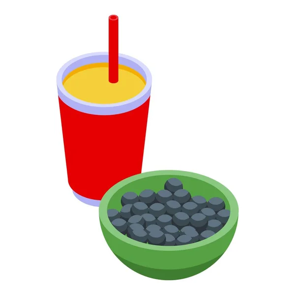 Fruchtsaft Picknick Symbol Isometrischen Vektor Sommerkost Abendessen Trinken — Stockvektor