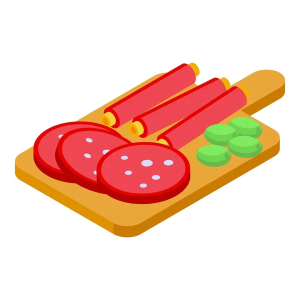 Picnic Sausage Icon Isometric Vector Food Lunch Party Dinner — Stock Vector