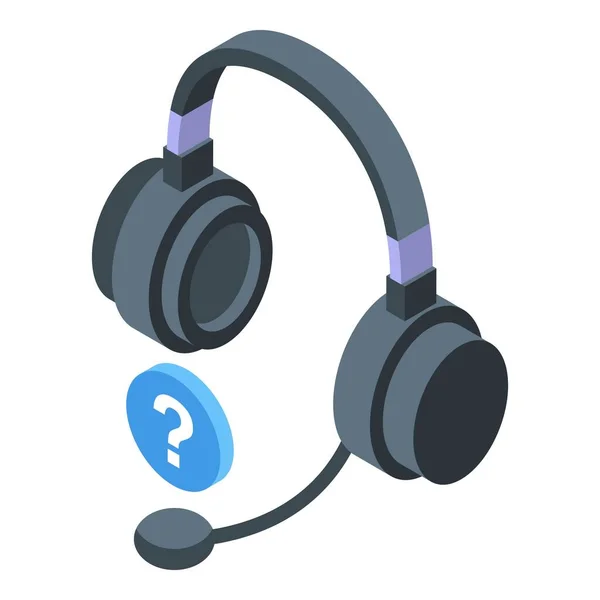 Headset Unterstützung Aufruf Symbol Isometrischen Vektor Kundenservice Online Hilfe — Stockvektor