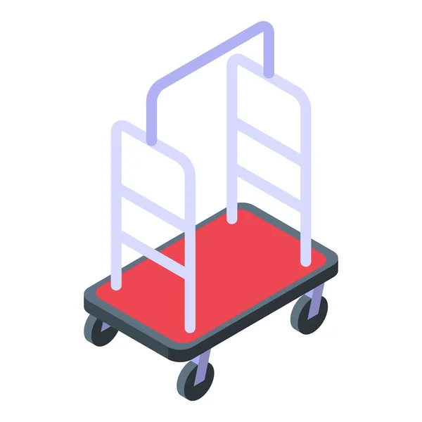 Travel Trolley Icon Isometric Vector Airport Suitcase Cart Bag — Stock Vector